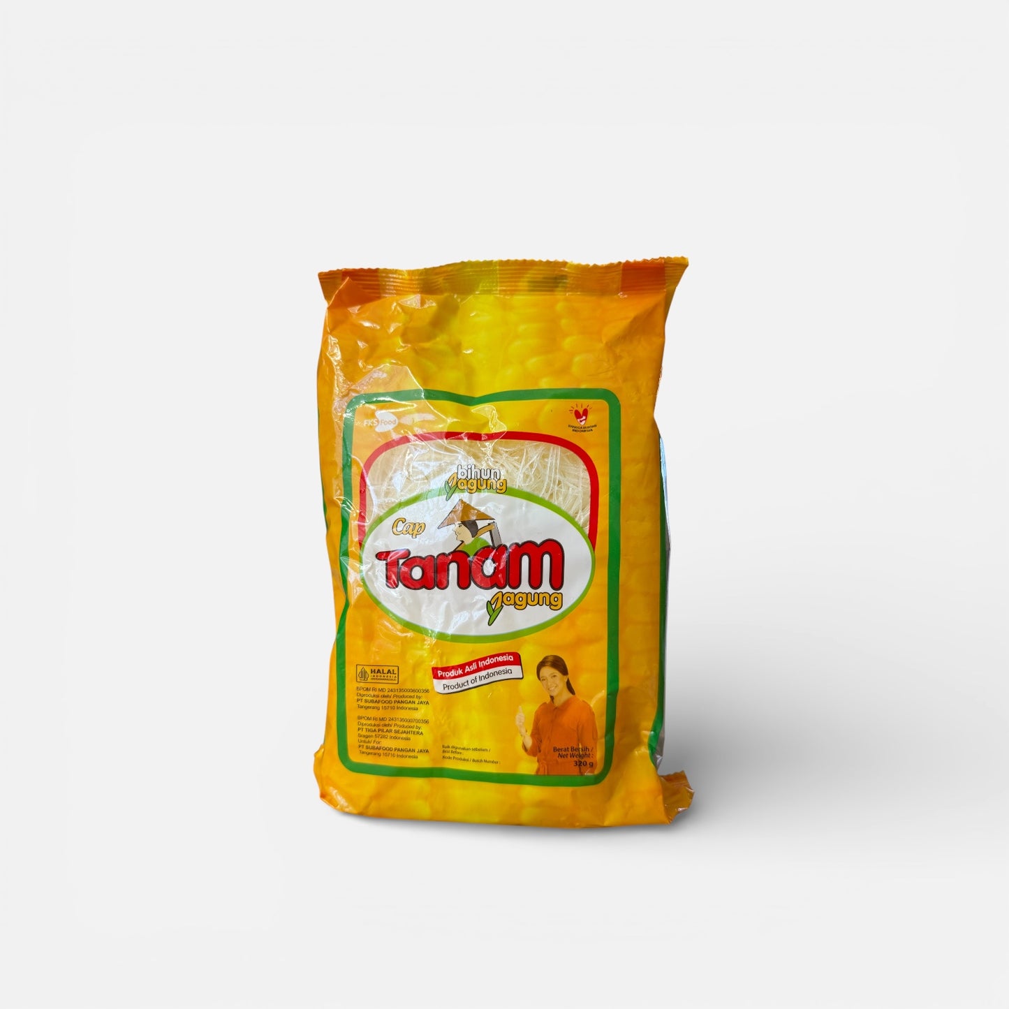 Nesia Bihun aus Mais, Pasta & Nudeln, in einer Packung, mit sichtbaren feinen Maisnudeln auf weißem Hintergrund.
