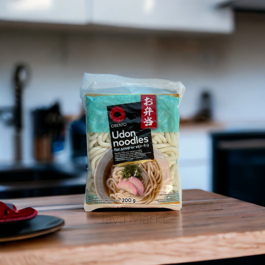 Obento Udon Nudeln von Oriental Merchant, weiche und dicke japanische Eiernudeln für asiatische Gerichte, frisch gekocht.