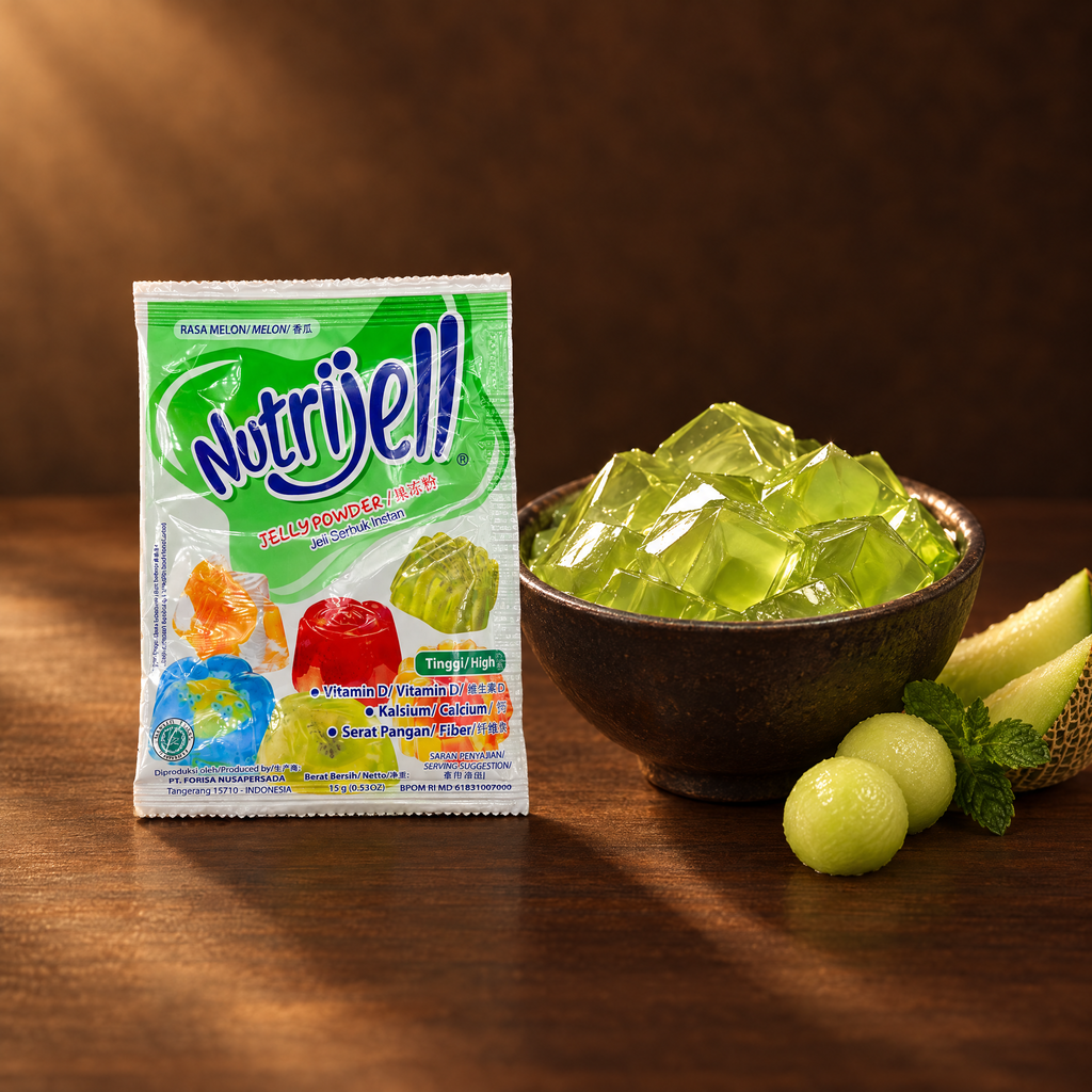 Nutrijell Jelly Powder Rasa Melon 15g – Packung mit Melonen-Jelly