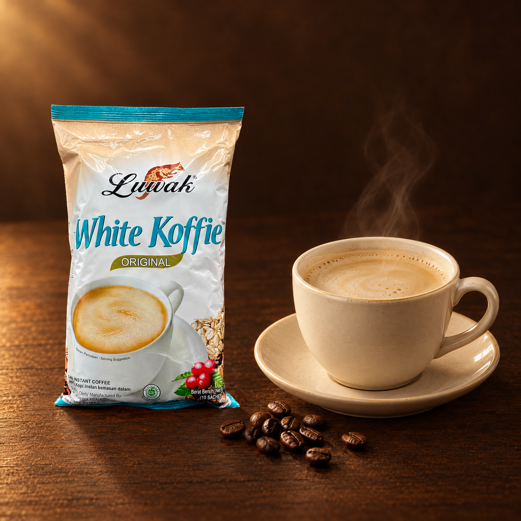 Luwak White Koffie Original 10x20g – Packung mit fertigem Weißkaffee