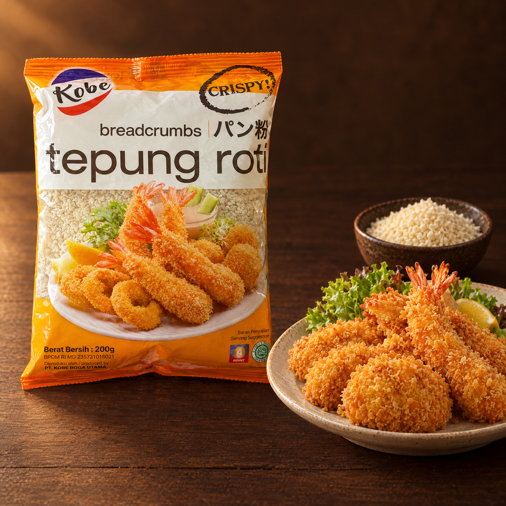 Kobe Tepung Roti 215 g – Packung mit panierten Schnitzeln