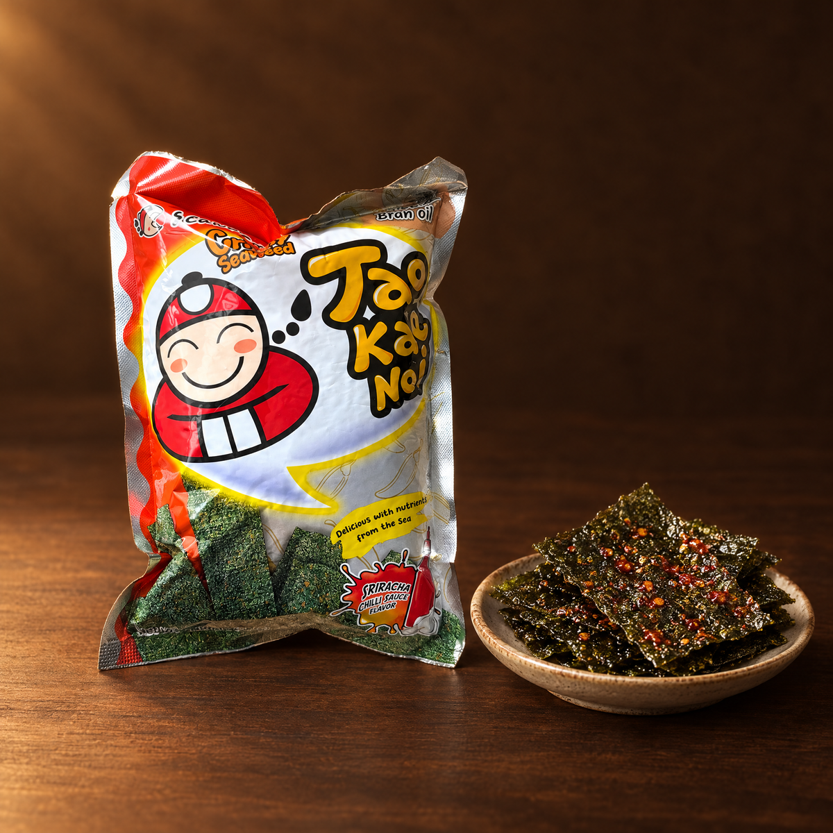 Taokaenoi Crispy Seaweed Sriracha 32 g – Packung mit knusprigen Algen
