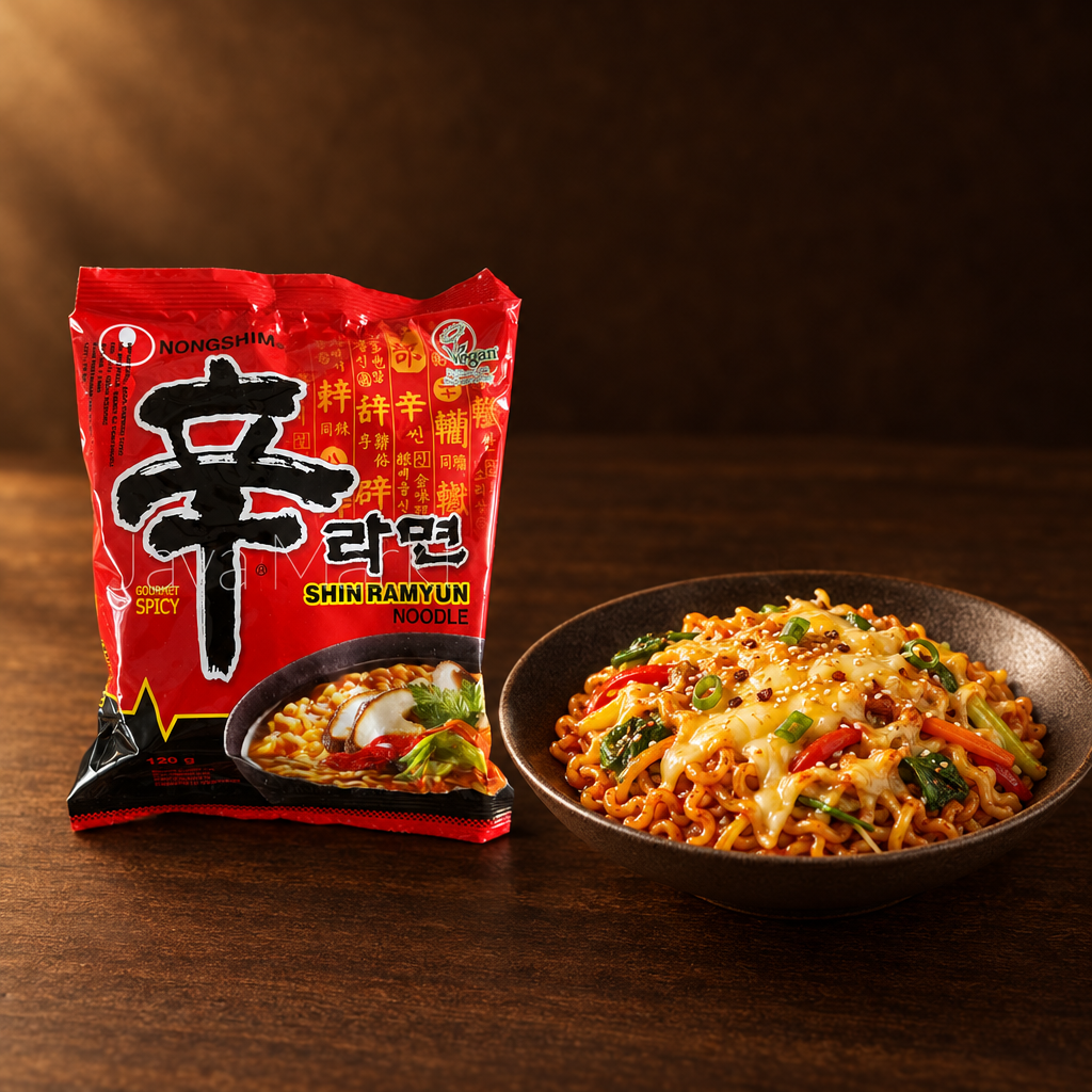 Nong Shim Shin Ramyun 120 g – Packung mit gebratenen Ramyun mit Käse