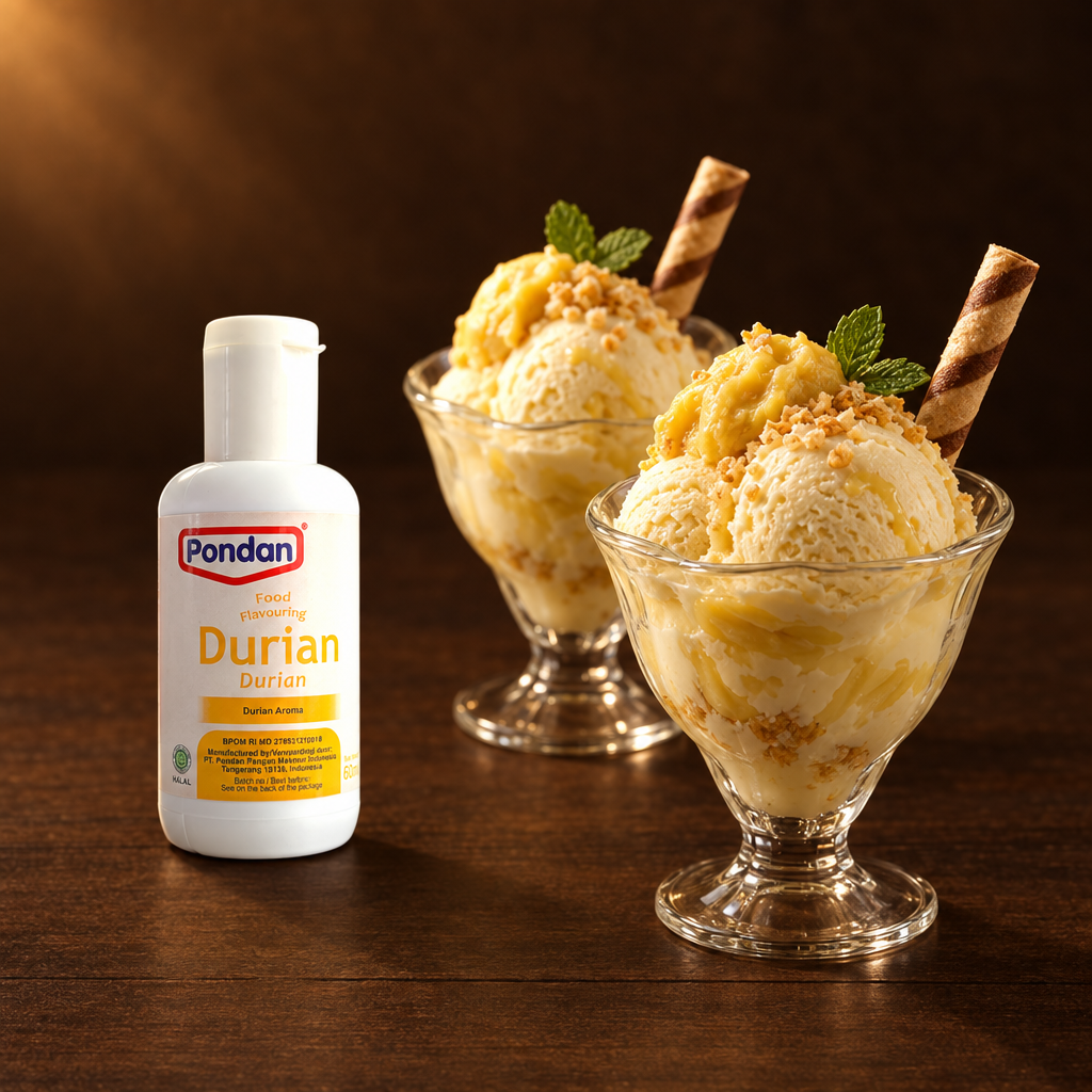 Pondan Perasa Durian 30 ml – Fläschchen mit Durian-Eisdessert