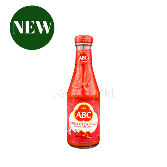 Schüssel mit orientalischer ABC Sambal Extra Pedas Chilisauce von Oriental Merchant, scharf und würzig, in der Flasche.