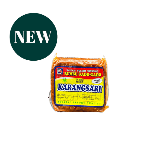 Vanka Kawat Karangsari Bumbu Gado Gado Pedas Gewürzpaste in einer offenen Packung, cremige Konsistenz, typisch für indonesische Gewürze